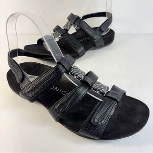 ❤️ Vionic Amber Black Croc Adjustable Sandals - Orthaheel Arch Support Comfort 8